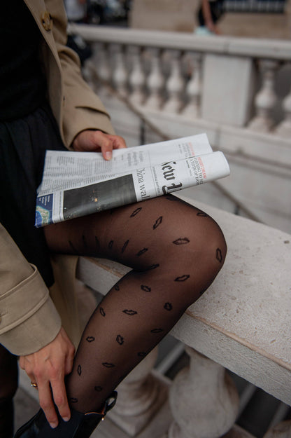 Strumpfhose Kisses schwarz