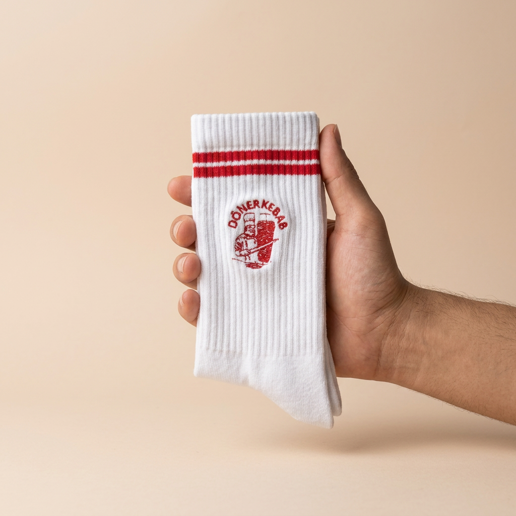 Bestickte Döner-Kebab-Statement-Socken: 37-43