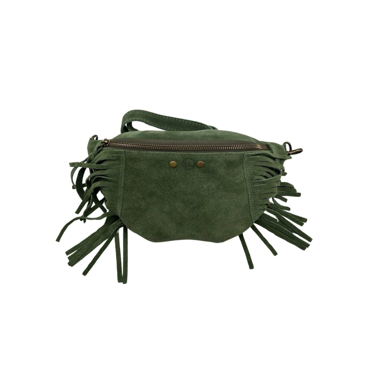 Esperanza Bauchtasche aus Wildleder mit Fransen: KAMEL