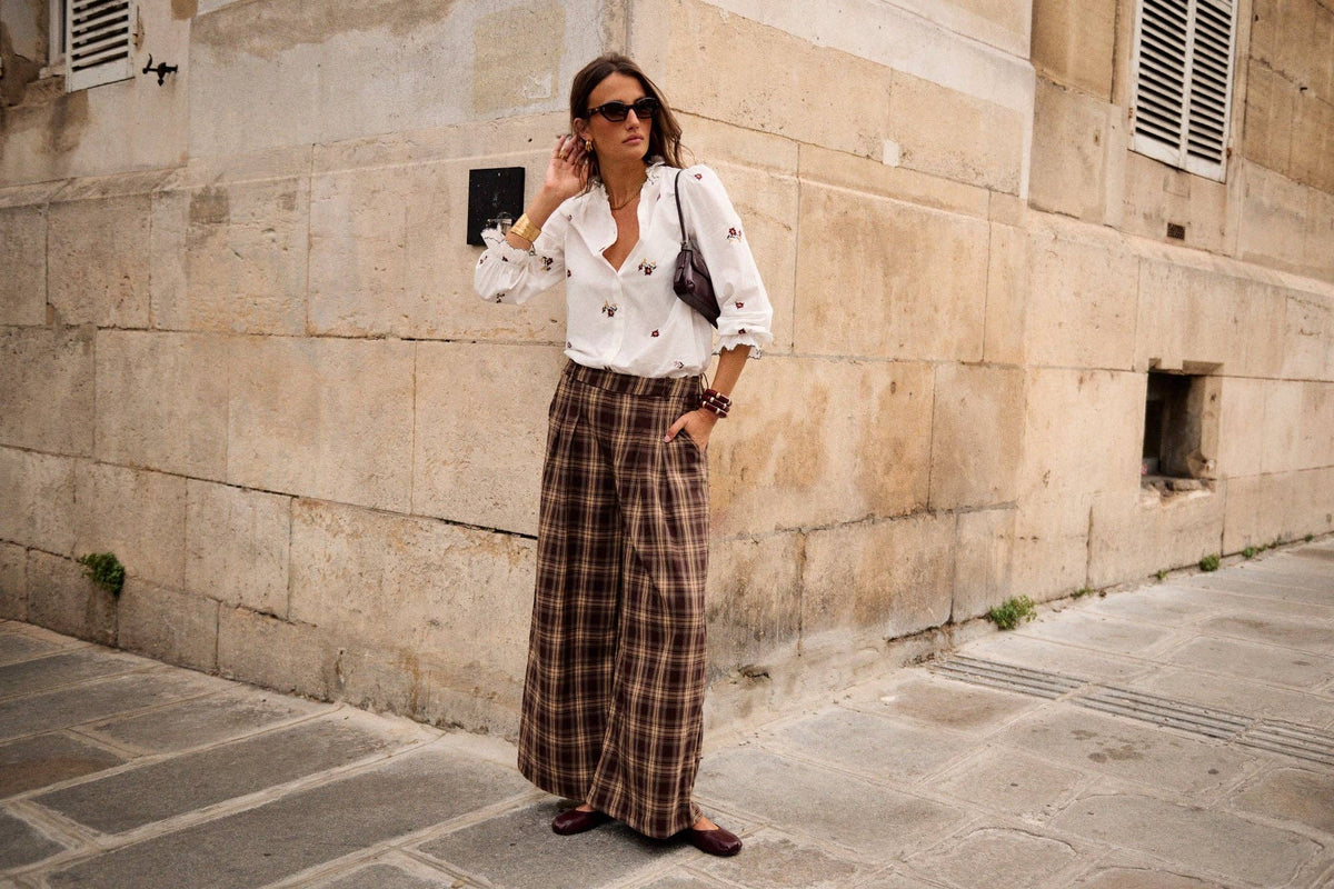 Claude Hose mit hohem Bund Marron