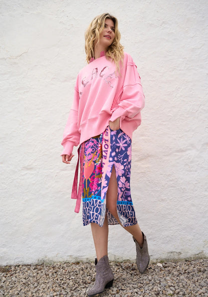 Miss Goodlife Roundneck Sweater wide Peace Paillette