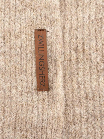 Zwillingsherz Wollschal Beige