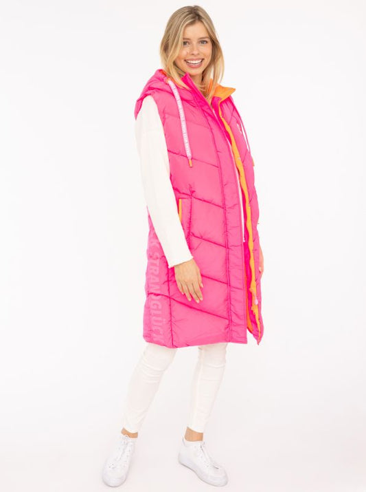 Zwillingsherz XXL Steppweste Lang "Strandglück"