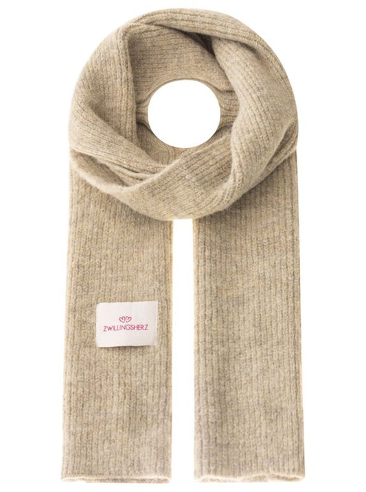 Zwillingsherz Schal Wolle Beige