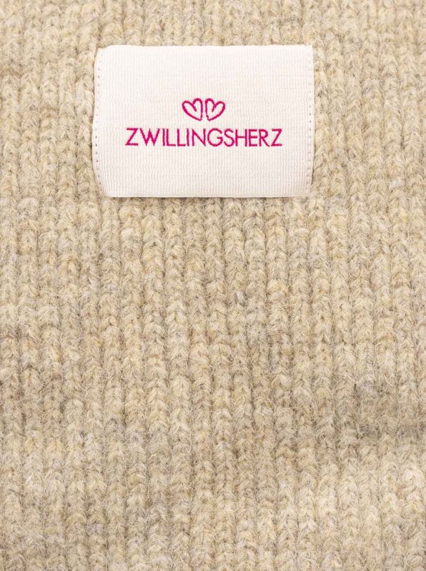 Zwillingsherz Schal Wolle Beige