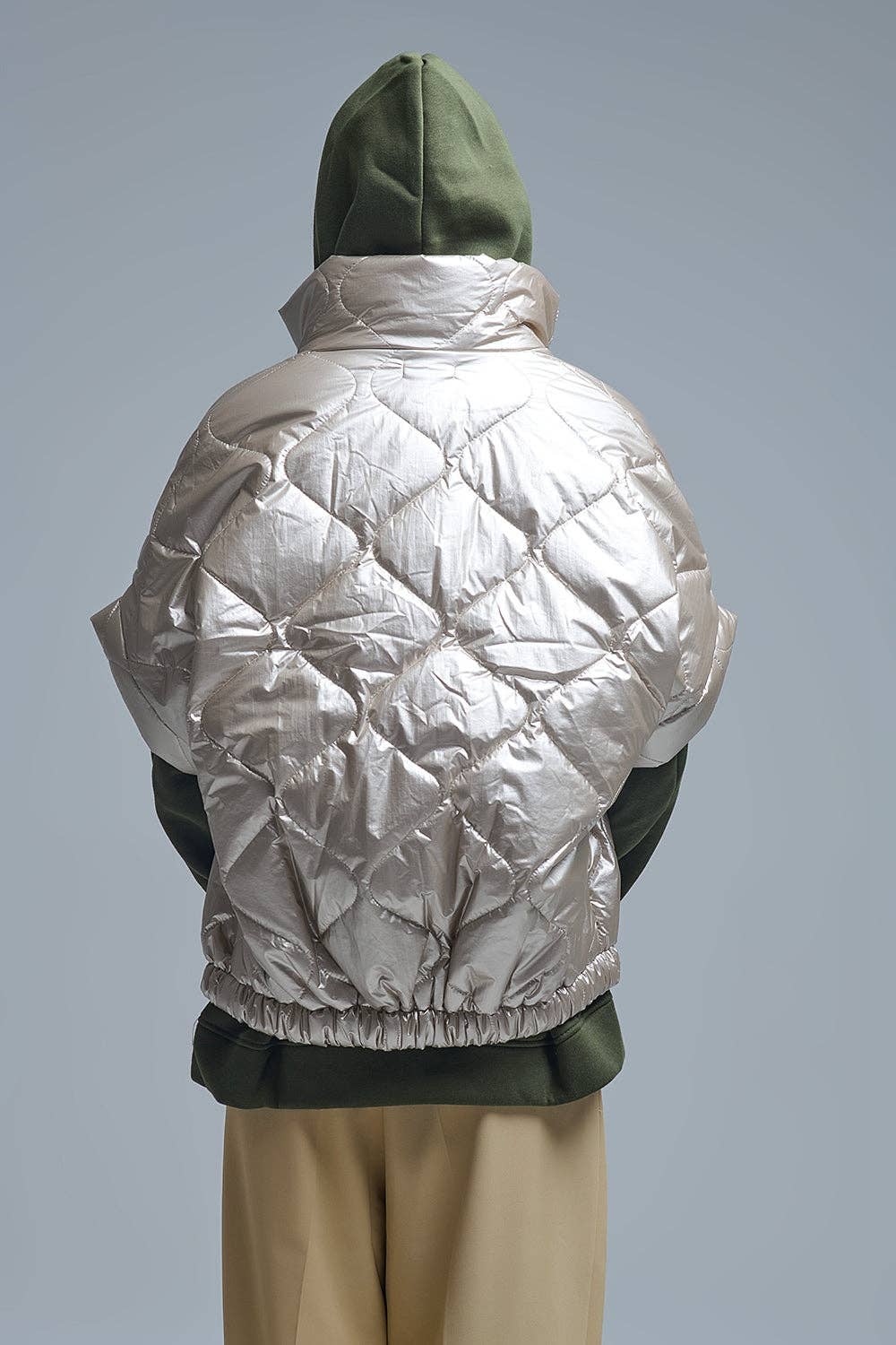 Gepolsterte Daunenjacke in Gold