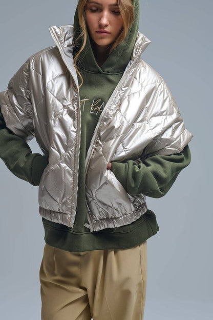 Gepolsterte Daunenjacke in Gold