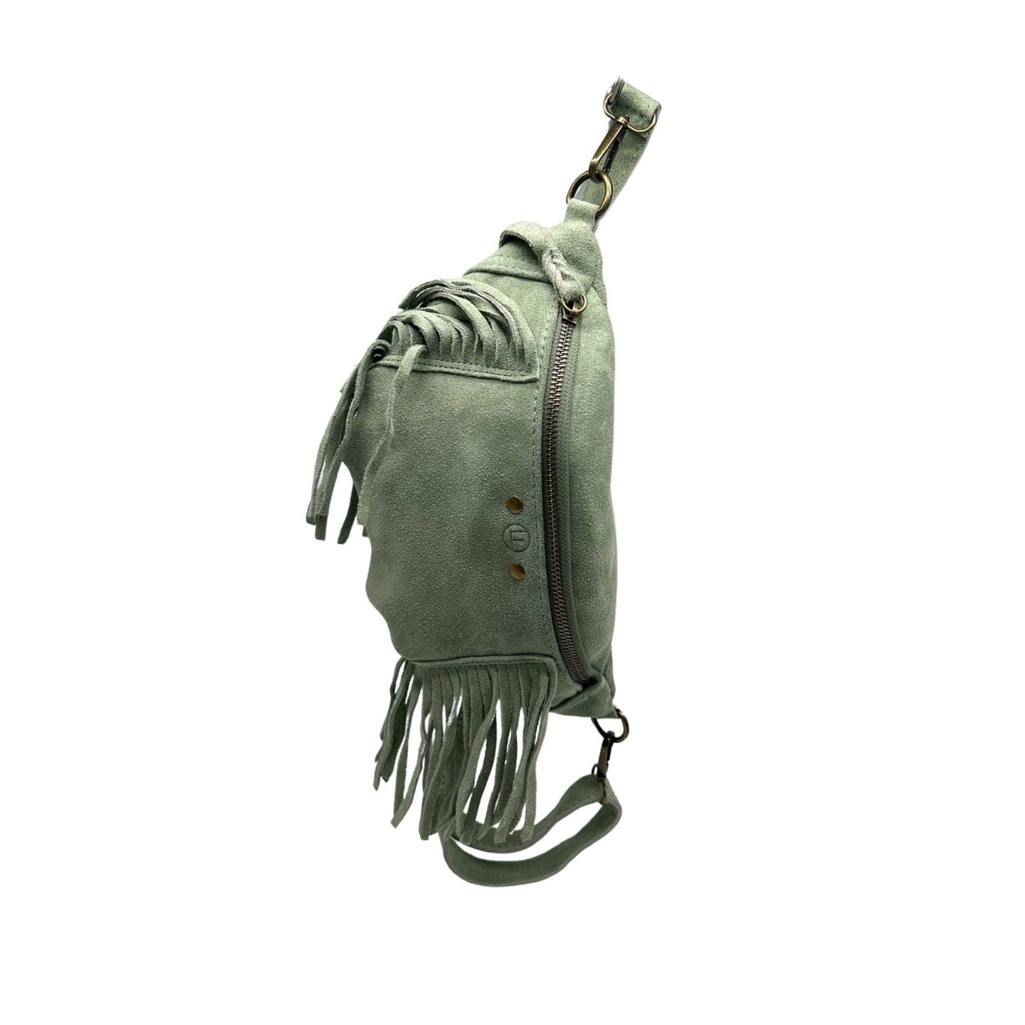 Esperanza Bauchtasche aus Wildleder mit Fransen: KAMEL