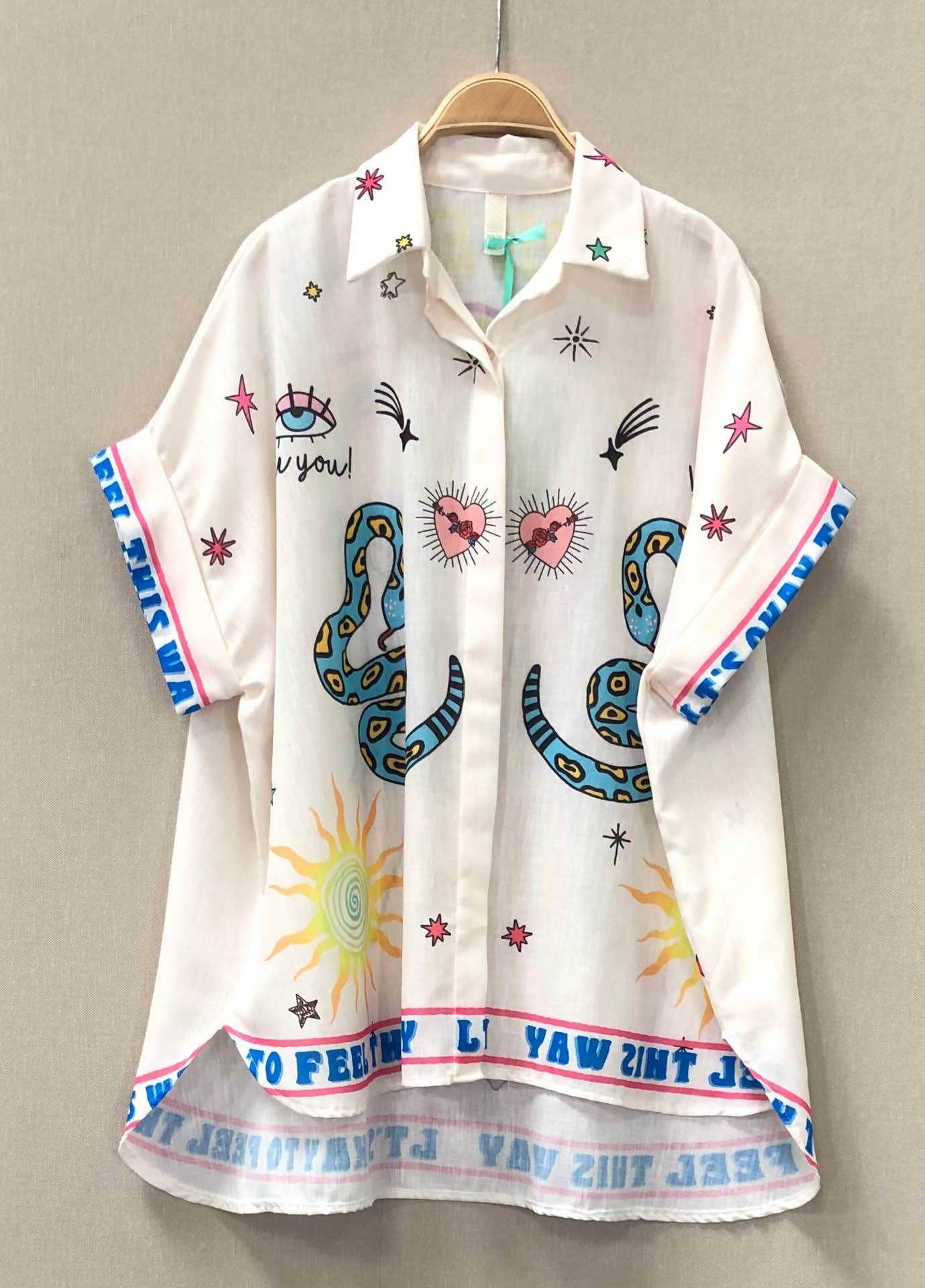 Bunte Bluse Oversize