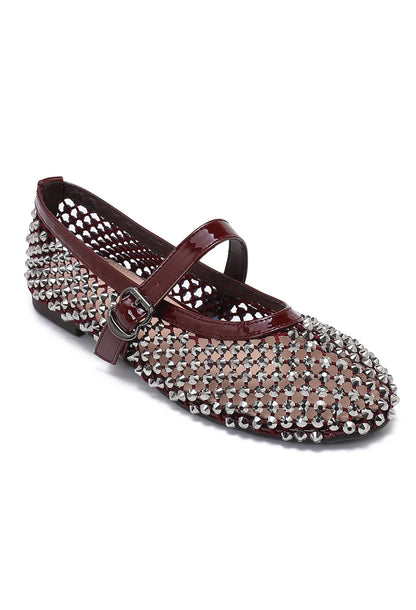 Mary-Jane-Ballerinas mit Strass verziert H8-1530H: Black