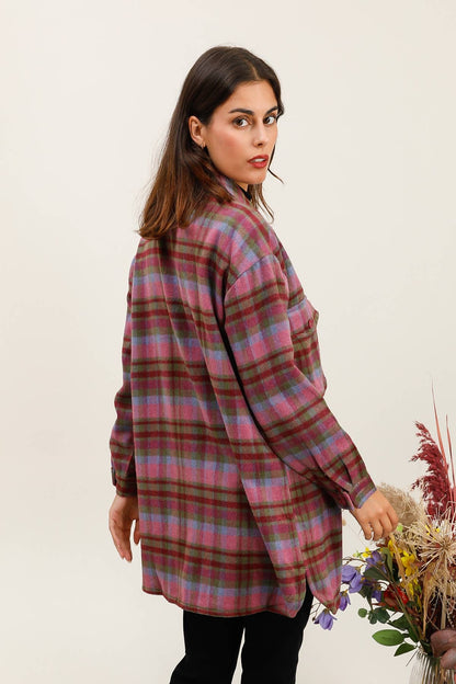 Karo Überhemd Fuchsia