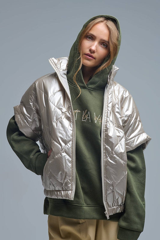 Gepolsterte Daunenjacke in Gold