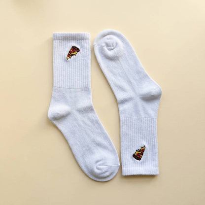 Pizza-bestickte Socken für Fast-Food-Liebhaber