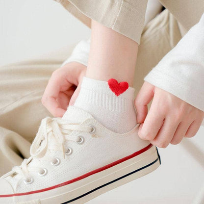 Damen Halbhohe Socken Kleines Herz I 35-41: Blanc / 35-41