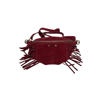 Esperanza Bauchtasche aus Wildleder mit Fransen: KAMEL