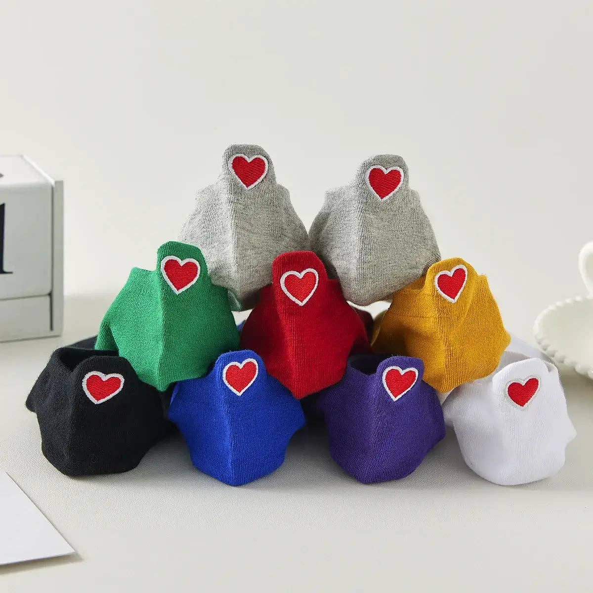 Damen-Socken Languette Coup de Coeur I 35-41: Blanc / 35-41