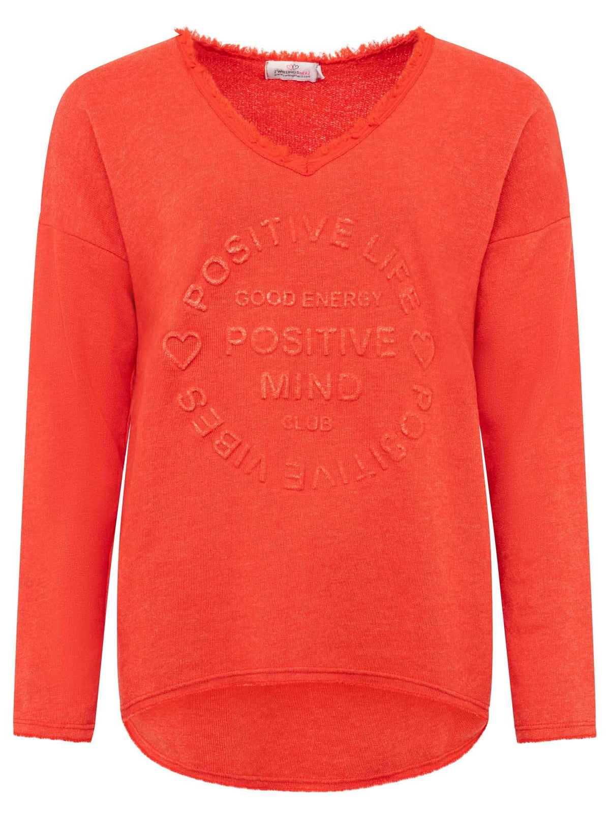 Zwillingsherz Sweatshirt BW "Positive Mind" Rot