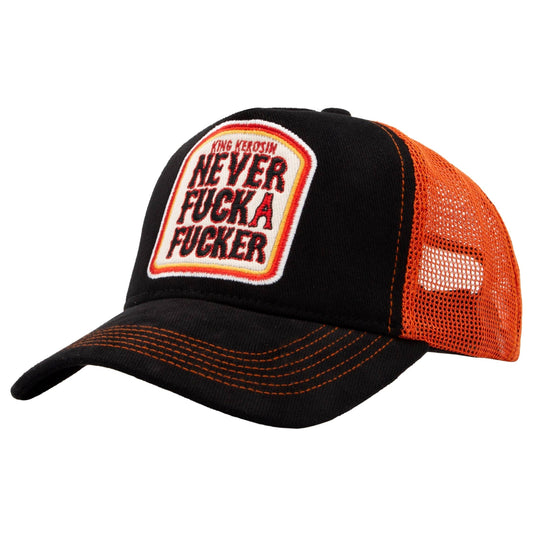 Trucker Cap «Never Fuck a Fucker»: Orange / One Size