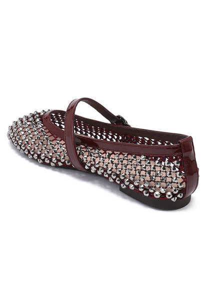 Mary-Jane-Ballerinas mit Strass verziert H8-1530H: Black