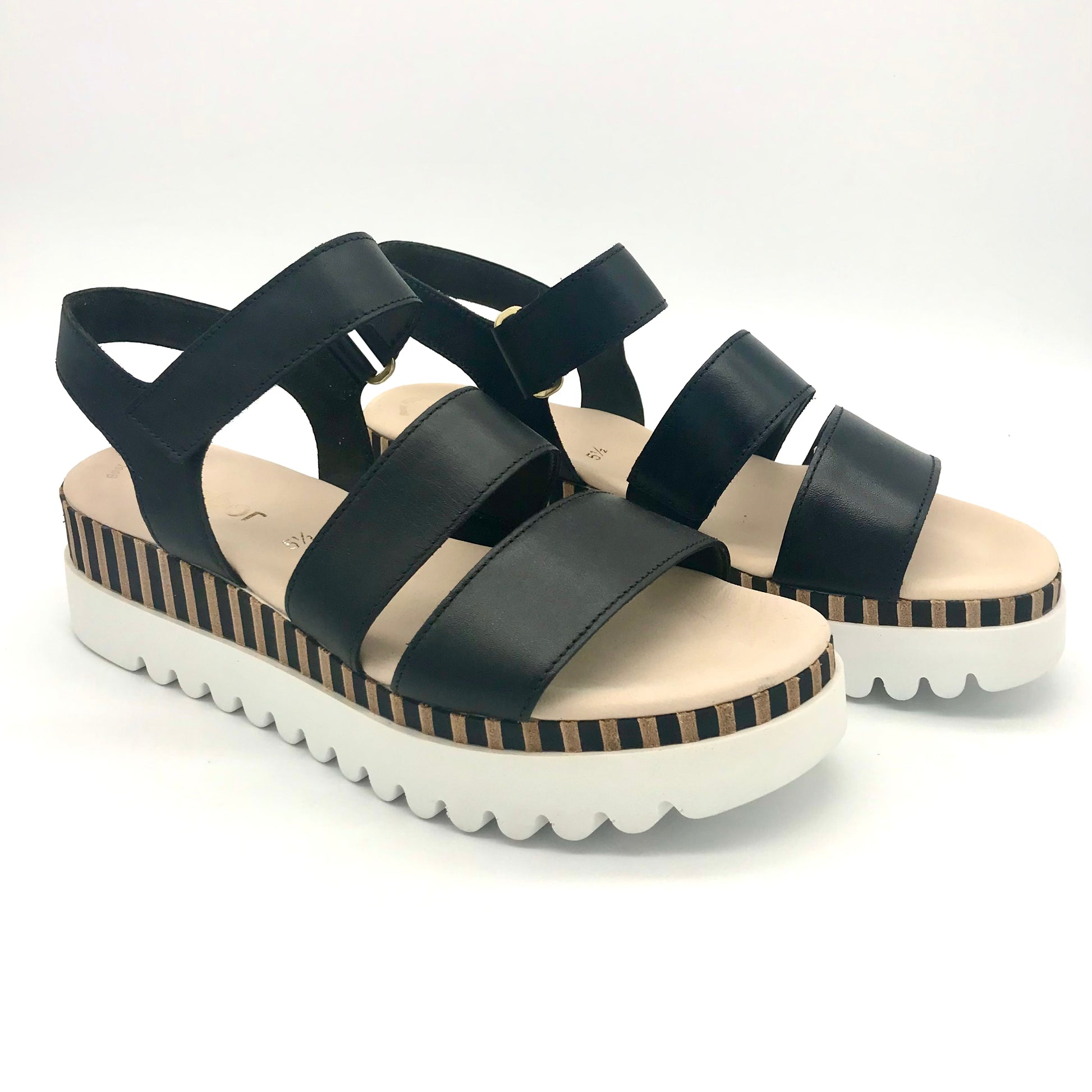 Gabor Sandalen Fashion Schwarz Plateau The Schuh Effekt