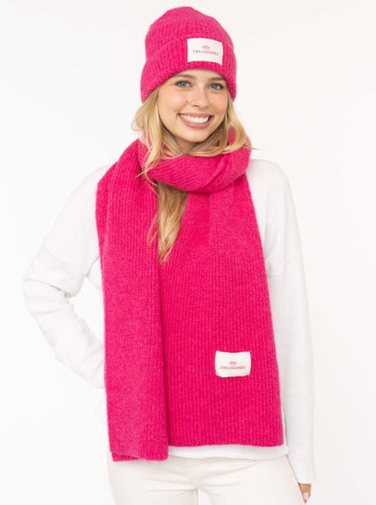 Zwillingsherz Schal Wolle Pink