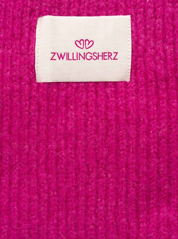 Zwillingsherz Schal Wolle Pink