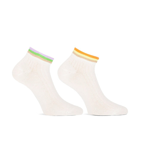 MarcMarcs Damen Sneaker Socks Felice White Colorfull