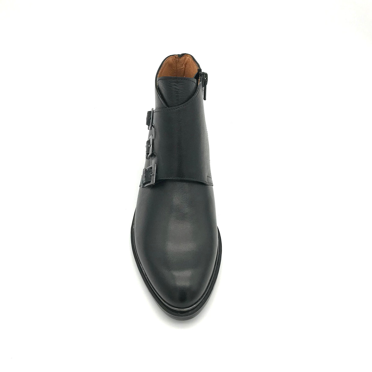 The Schuh Effekt Stiefelette Schwarz Leder "Snash"