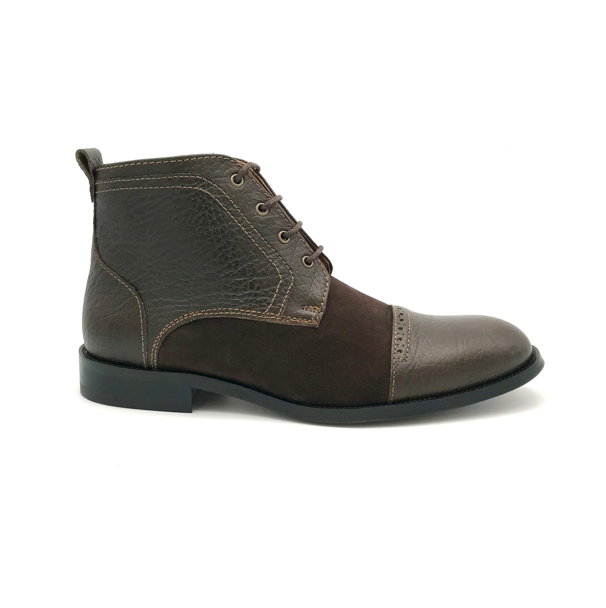 Herren Stiefeletten Elegant Leder Dunkelbraun