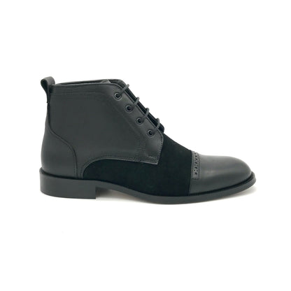 Herren Stiefeletten Elegant Leder - Schwarz